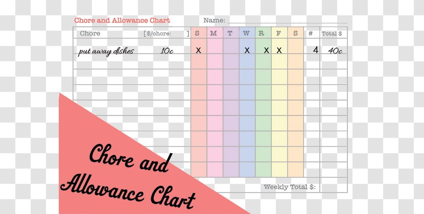 Chore Chart Allowance Money Child - Baby Grows Archives Transparent PNG