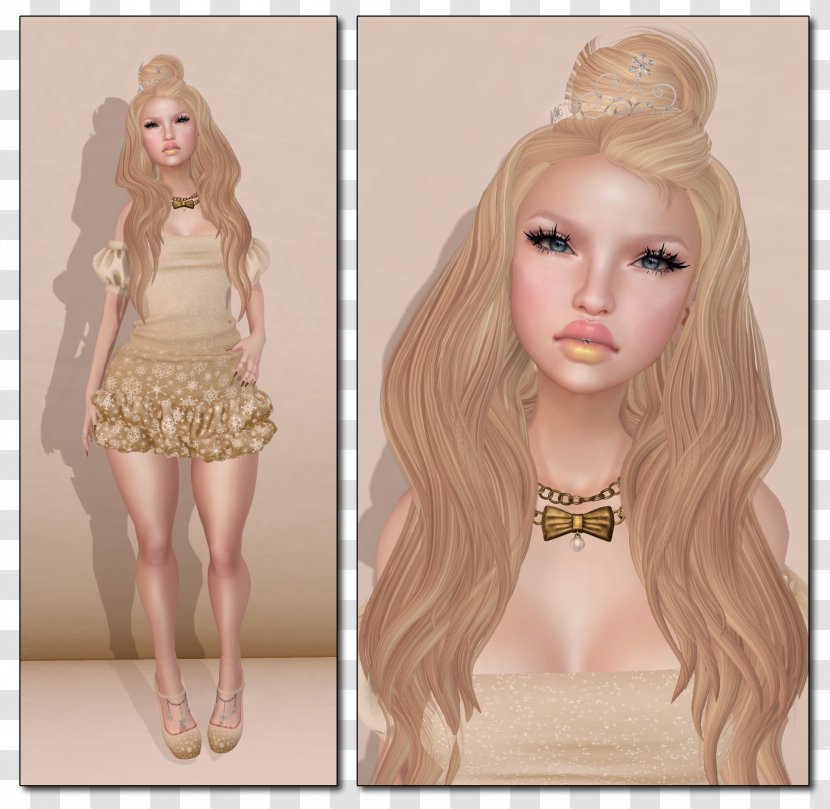 Blond Barbie Mannequin Brown Hair - Heart Transparent PNG