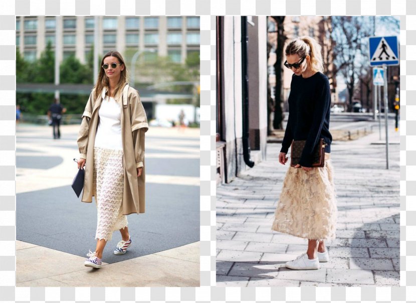 New York Fashion Week Street Style Skirt Sneakers - Denim Transparent PNG