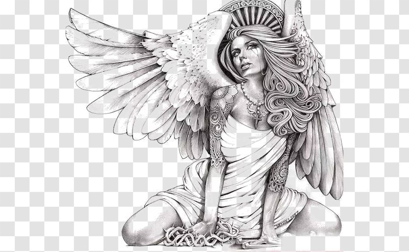 Canvas Print Giclxe9e Angel Art - Monochrome Photography - Beautiful Transparent PNG