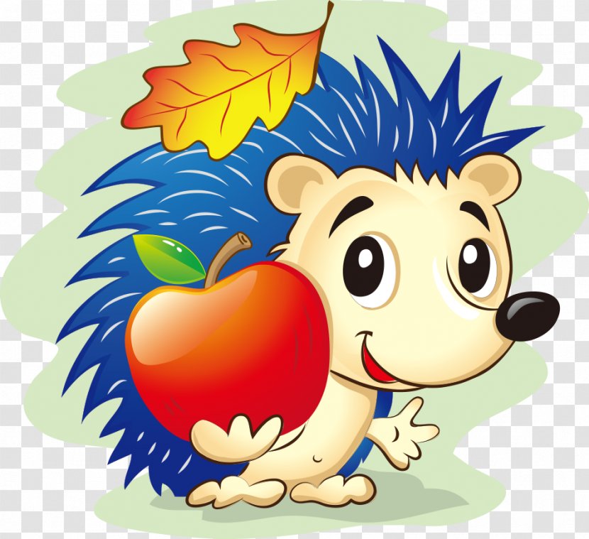 Cartoon Royalty-free Photography Illustration - Fruit - Apple Holding Hedgehog Transparent PNG