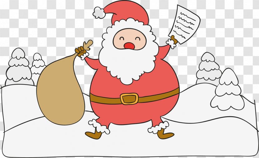 Pxe8re Noxebl Santa Claus T-shirt Christmas Dessin Animxe9 - Joyeux - Red Cartoon Transparent PNG