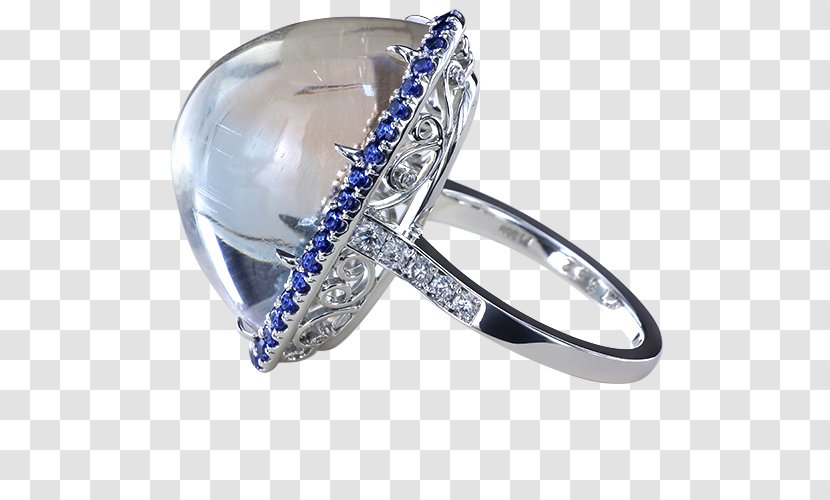 Sapphire Wedding Ring Diamond Engagement - Silver Transparent PNG