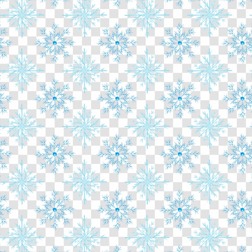 Snowflake Watercolor Painting Pattern - Blue - Winter Background Transparent PNG