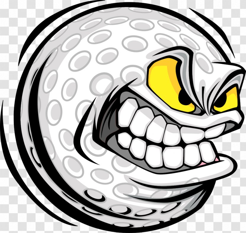 Golf Ball Logo Clip Art - Black And White - Angry People Transparent PNG