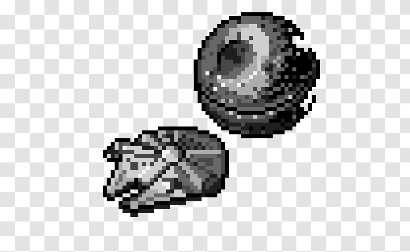 Death Star Millennium Falcon Pixel Art Wars - Sprite Transparent PNG