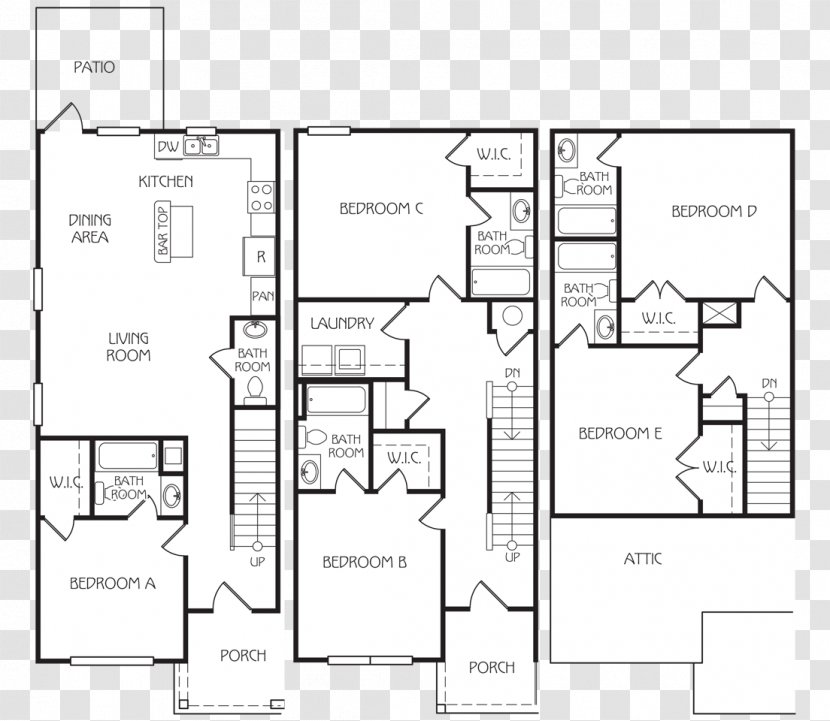 Floor Plan The Retreat At Louisville Apartment House Renting - Cottage Transparent PNG