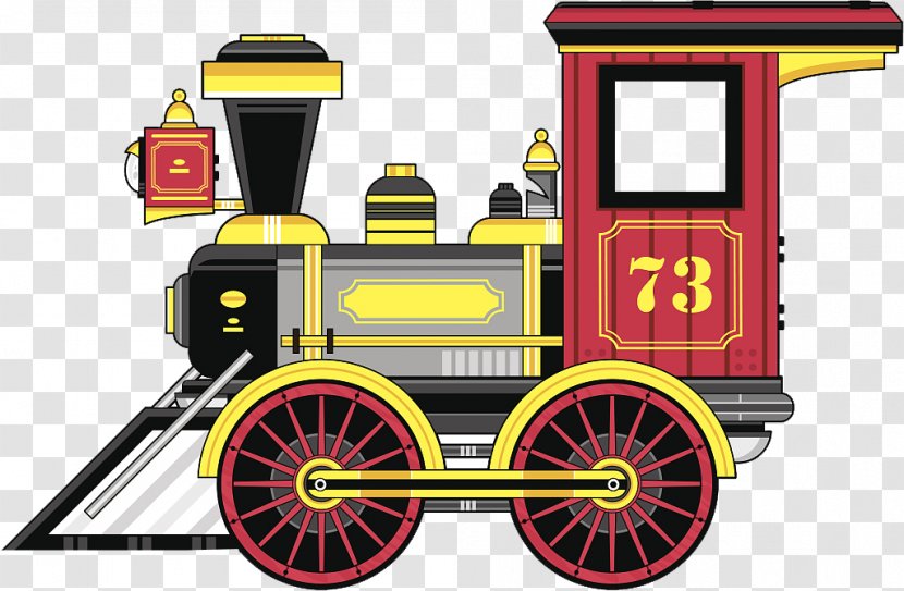 Train Rail Transport Steam Locomotive Clip Art - A Old With Decorative Illustrations Transparent PNG
