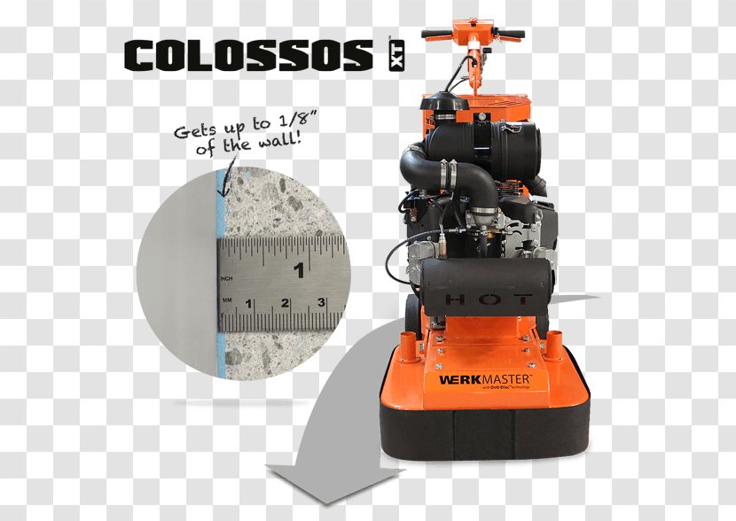 Concrete Grinder Grinding Machine Polishing Colossos - Propane - Over Edging Transparent PNG
