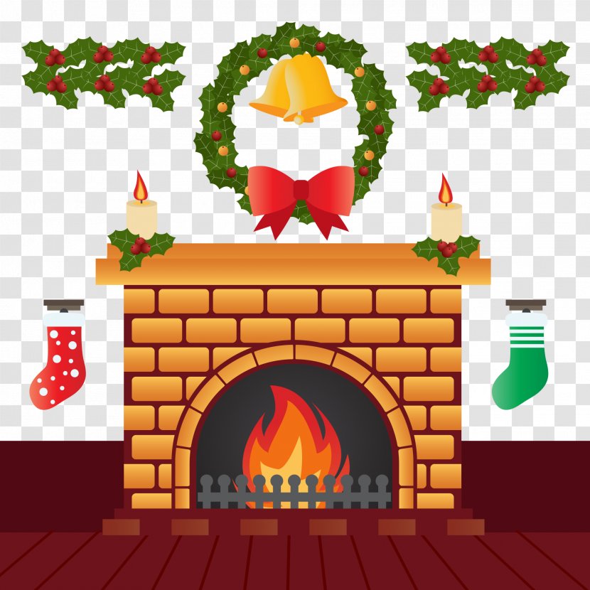 Furnace Christmas Fireplace Chimney Illustration - Vector Elements Transparent PNG