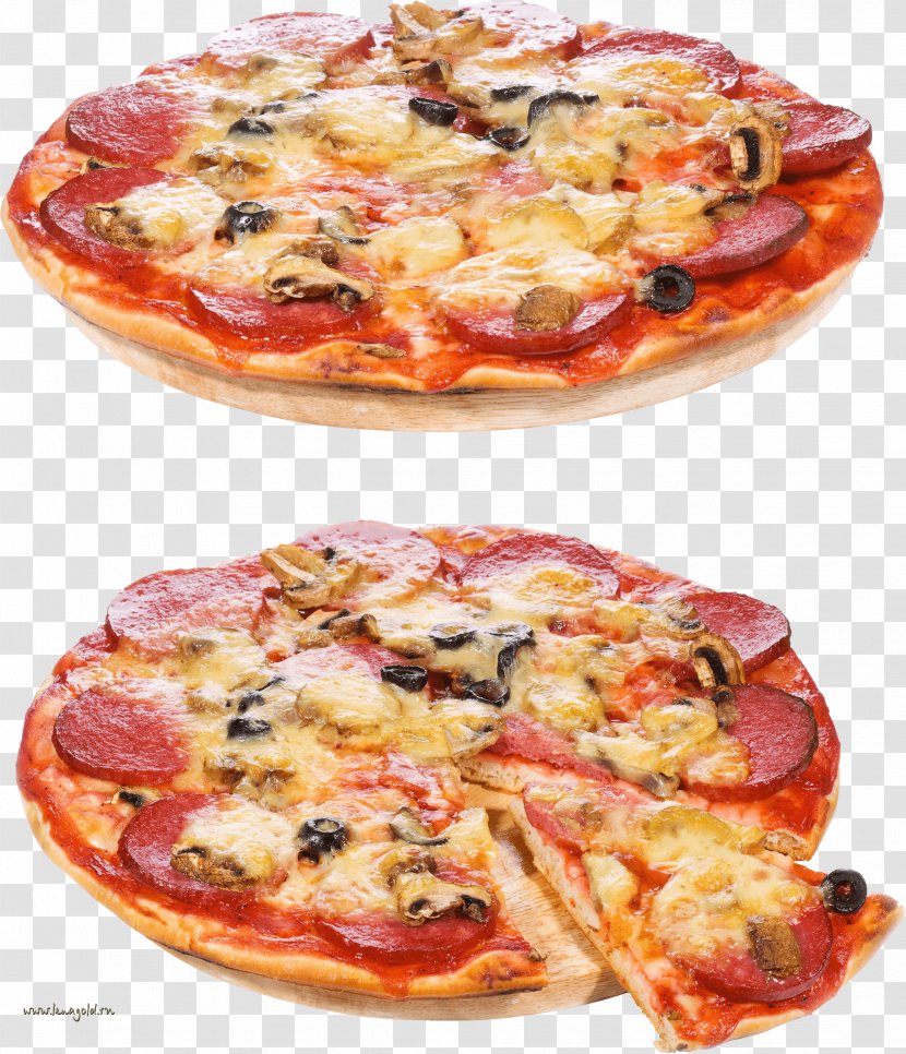 Pizza Italian Cuisine Bacon Salami Pepperoni - Sicilian Transparent PNG