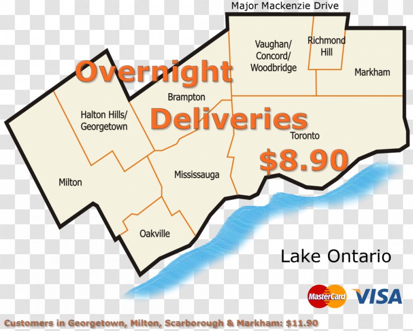 CVC Courier Limited Delivery Toronto Map - Maid Happily Cleaning Services Mississauga Transparent PNG