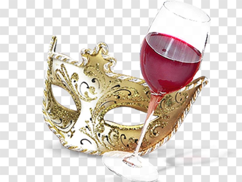 Mask Masquerade Ball - Wine Glass - Red Transparent PNG