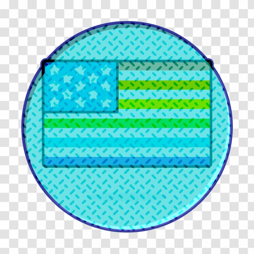 Flag Icon - Usa - Teal Turquoise Transparent PNG