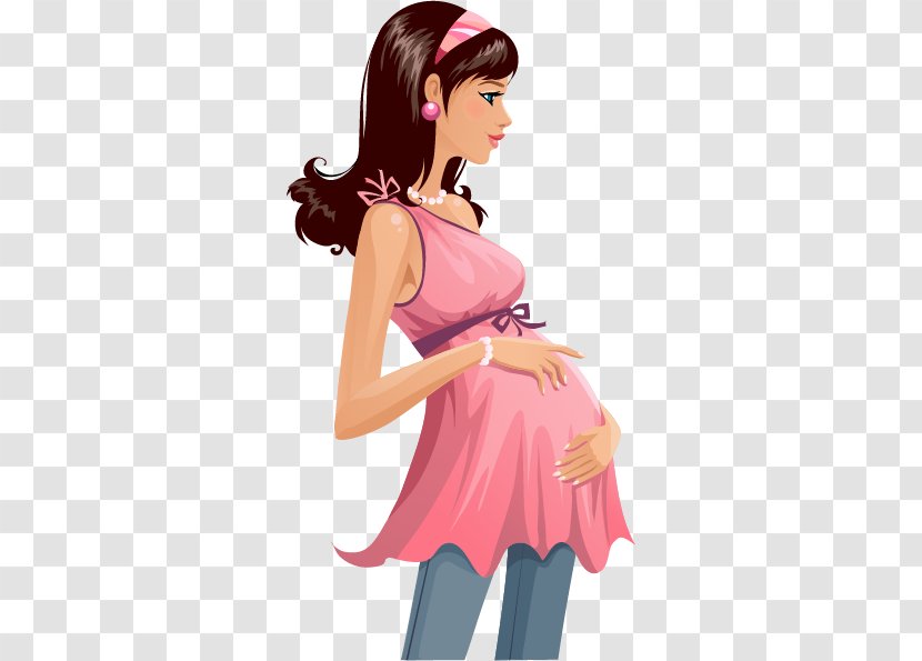 Pregnancy Woman Childbirth - Cartoon - Vector Painted Pregnant Women Transparent PNG