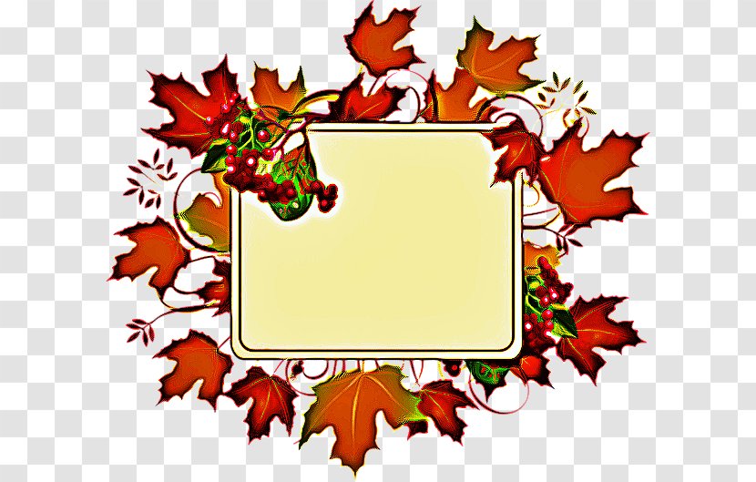 Autumn Leaf Frame - Holly Picture Transparent PNG