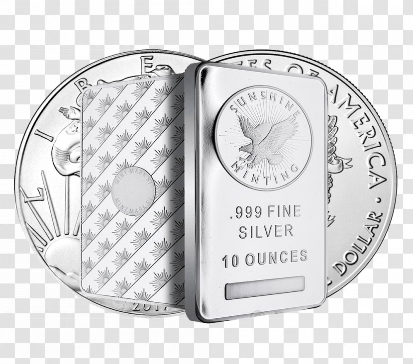 Silver Coin Bullion Firearm - Bar Transparent PNG