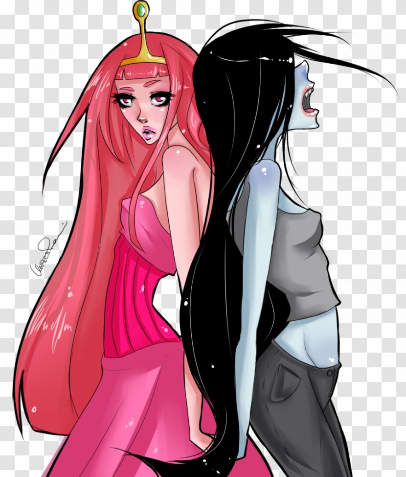 Princess Bubblegum Marceline The Vampire Queen Chewing Gum Finn Human Fan Art - Heart Transparent PNG