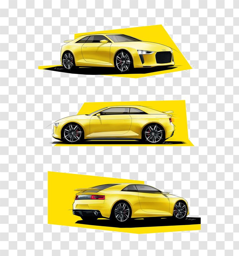 Sports Car Automotive Design Sketch - Mode Of Transport - Yellow Transparent PNG