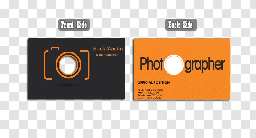 Business Card Design Logo Visiting Cards Photography - Advertising - For Photographer Transparent PNG