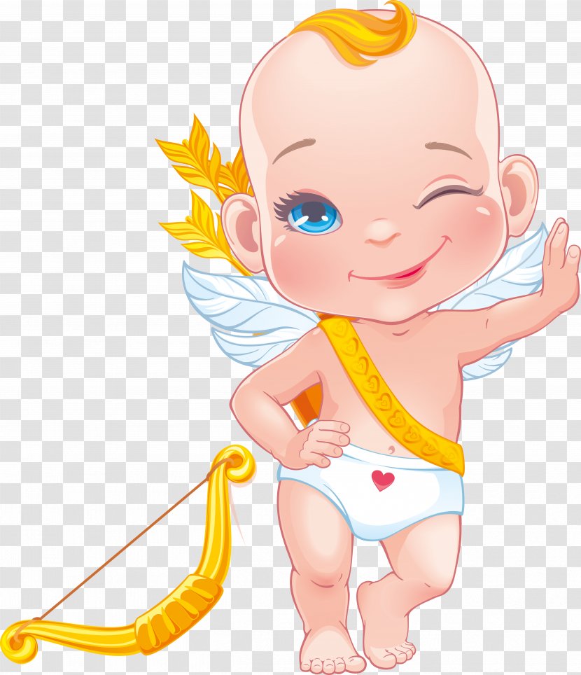 Cupid Valentines Day Illustration - Watercolor - Cartoon Image Transparent PNG