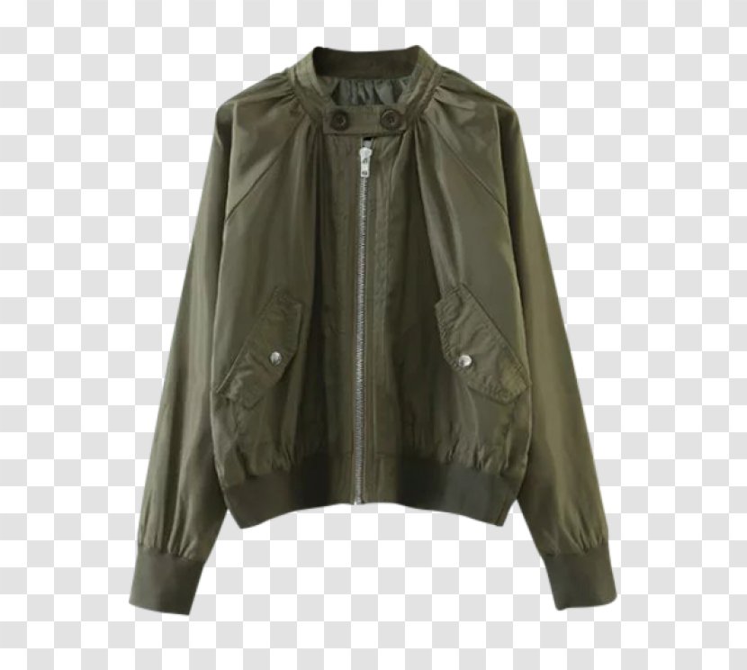 Leather Jacket Outerwear Windbreaker Sleeve - Bomber Transparent PNG