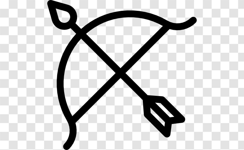 Archery Bow And Arrow - Black White Transparent PNG