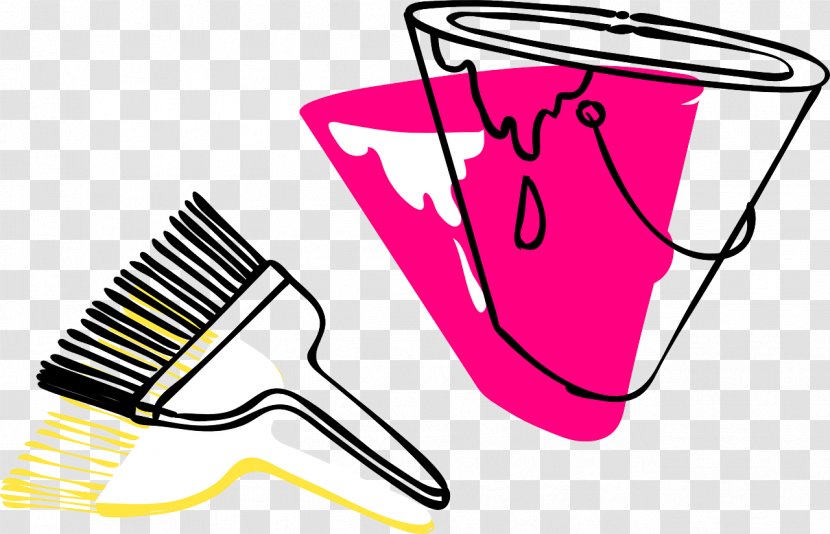 Paint Brushes Clip Art Image - Watercolor Painting - Cartoon Bucket Transparent PNG