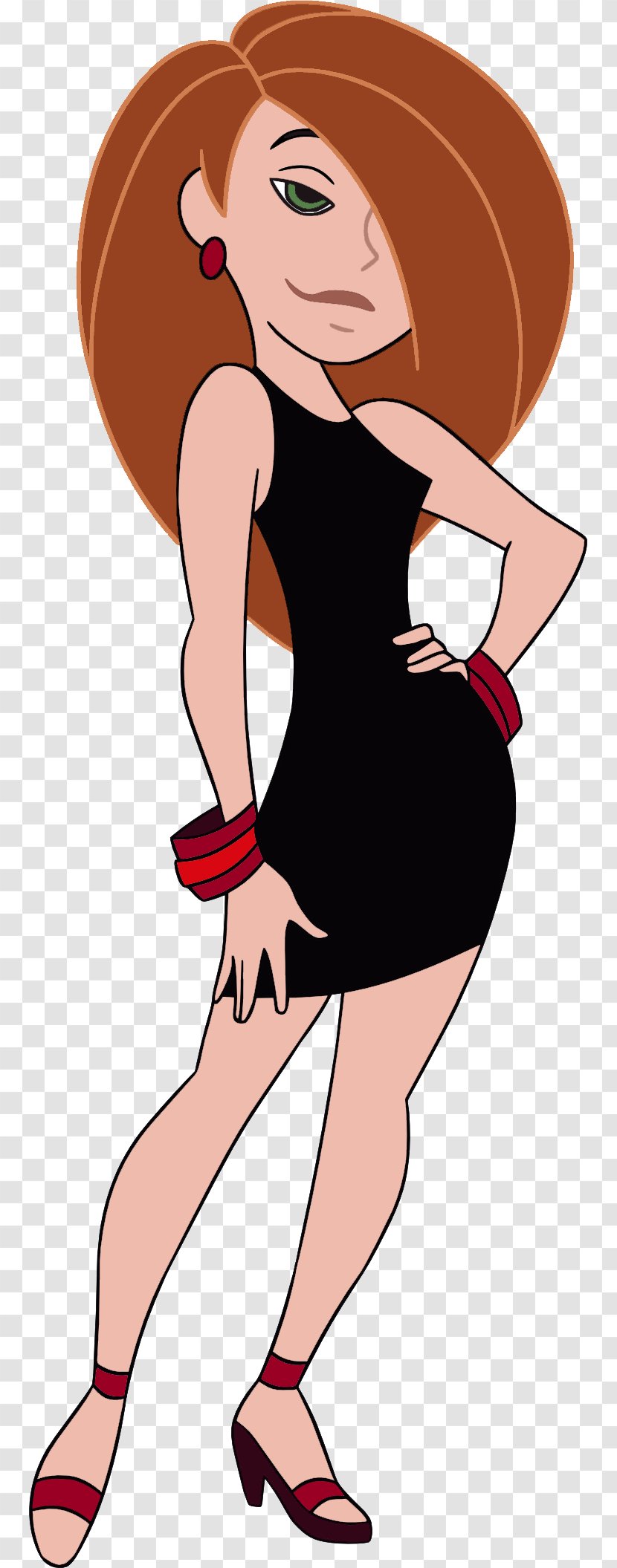 Kim Possible Shego Little Black Dress Animation - Silhouette - Vector Transparent PNG