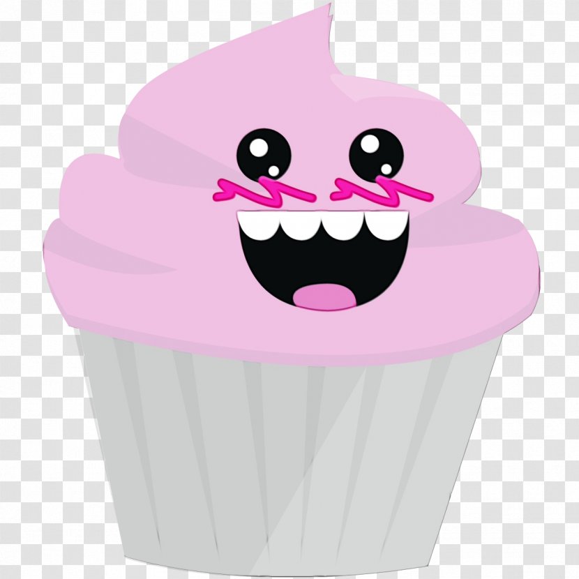 Pink Baking Cup Cupcake Cartoon Dessert - Watercolor - Cake Decorating Supply Transparent PNG