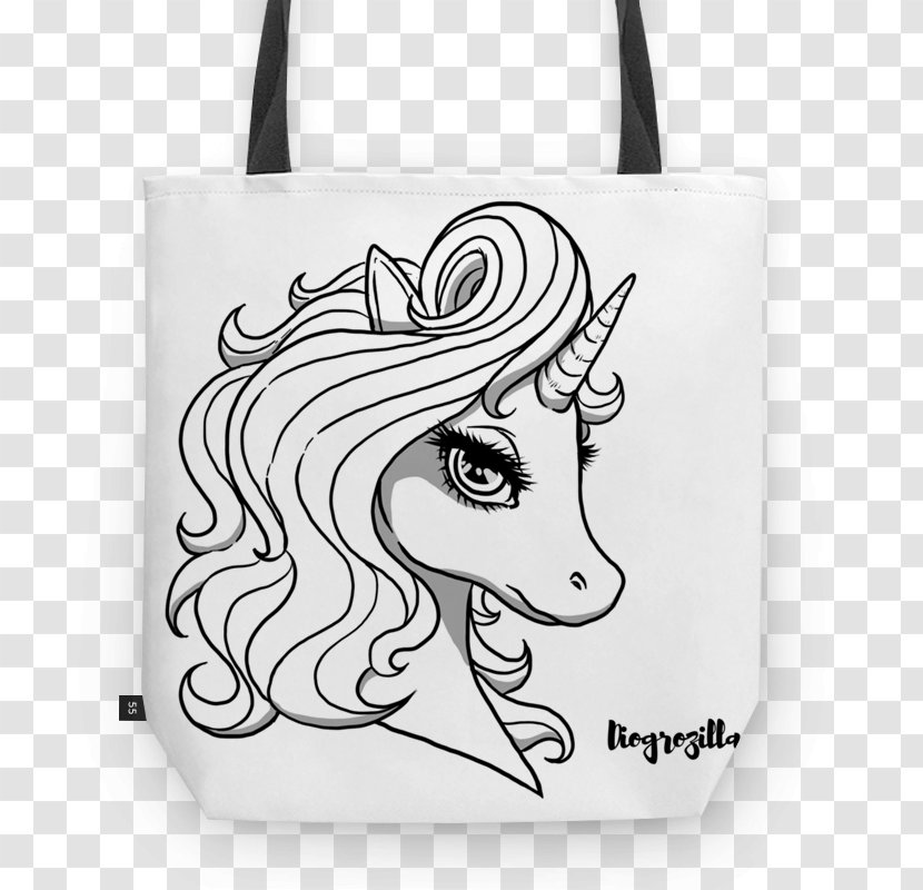 Black And White Unicorn Handbag Monochrome Photography - Tote Bag - Unicornio Transparent PNG