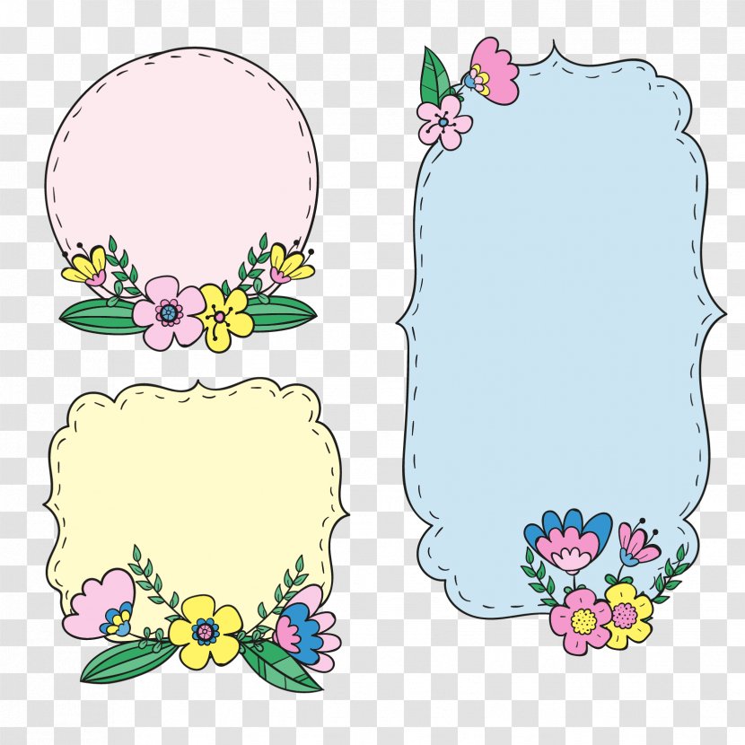 Paper Sticker - Retro Stickers With Floral Detail Transparent PNG