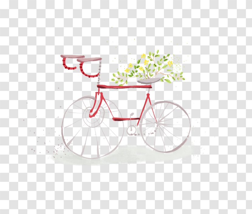 Bicycle Frame Illustration - Accessory - Red Bike Transparent PNG