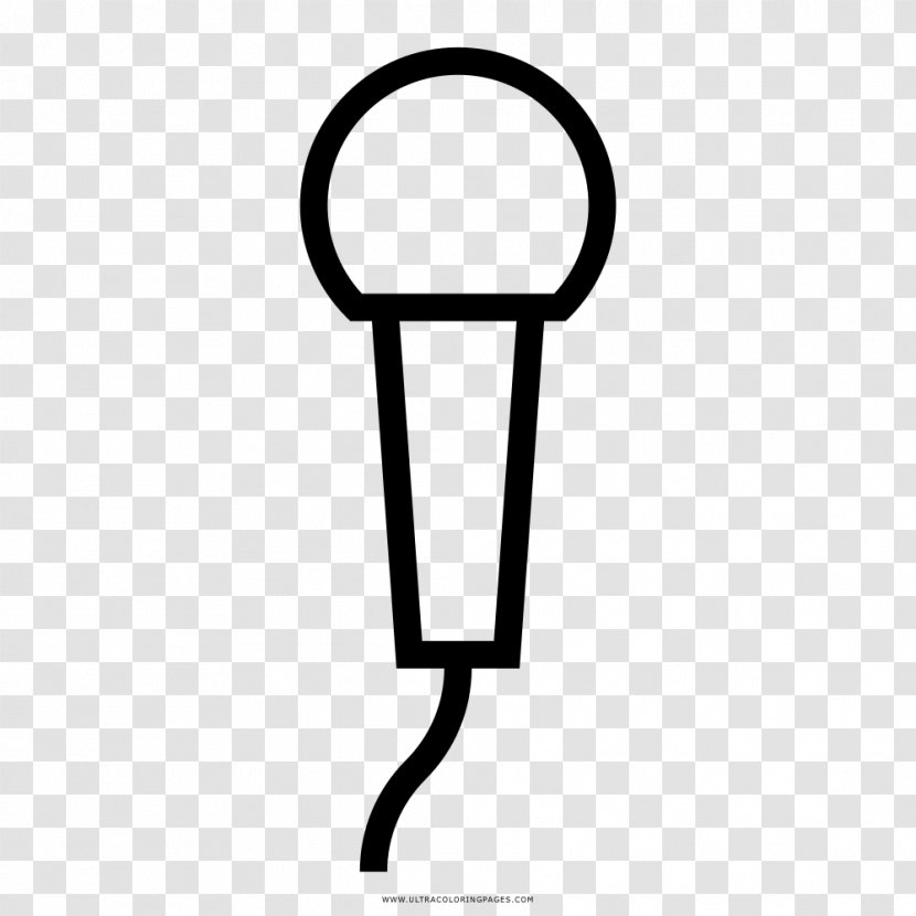 Microphone Coloring Book Drawing Black And White - Microfone Desenho Transparent PNG