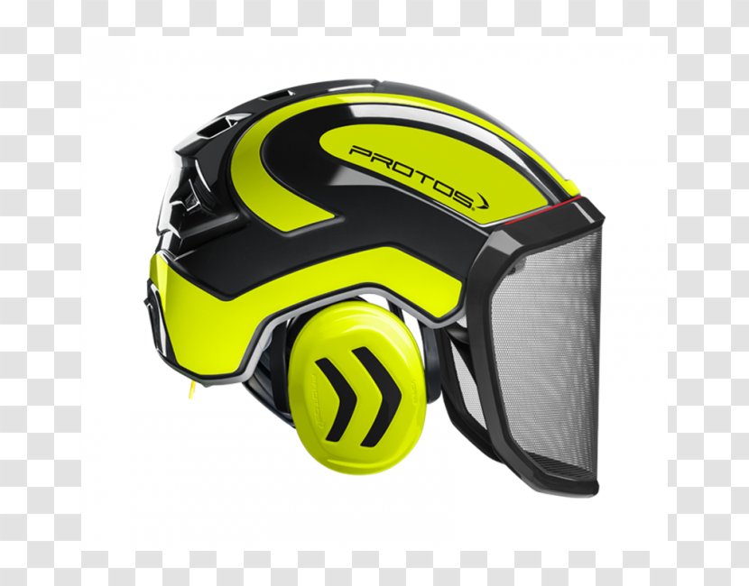 Motorcycle Helmets Arborist Yellow Chainsaw Safety Clothing - Ski Helmet Transparent PNG
