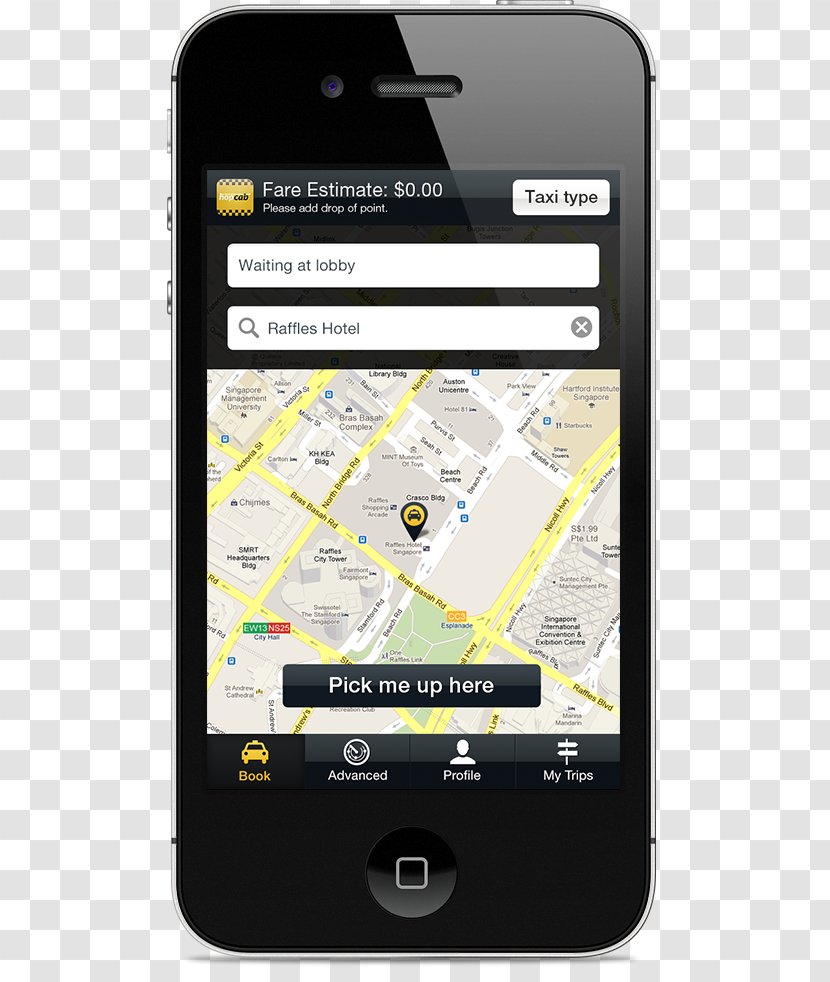 Feature Phone Smartphone Handheld Devices Cellular Network - Taxi App Transparent PNG