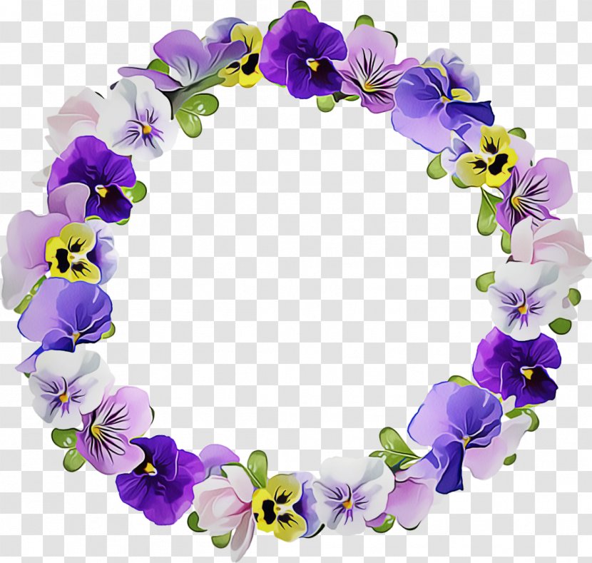 Purple Flower Wreath - African Violets - Morning Glory Viola Transparent PNG