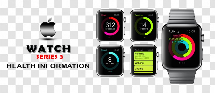 Apple Watch Series 3 Activity Tracker Transparent PNG