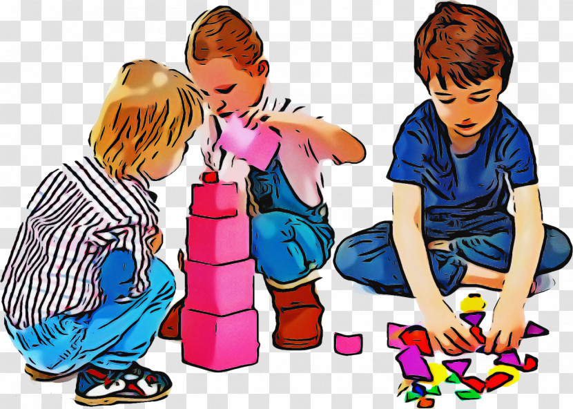 Child Sharing Play Cartoon Playing With Kids Transparent PNG
