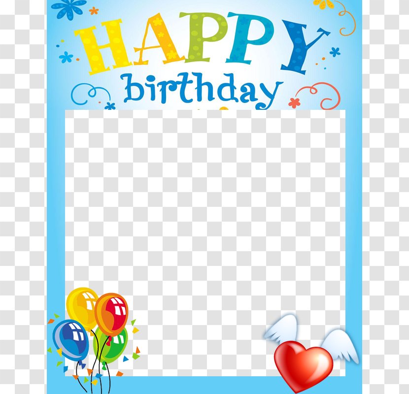 Birthday Cake Happy Card! Picture Frame Clip Art - Frames Transparent PNG
