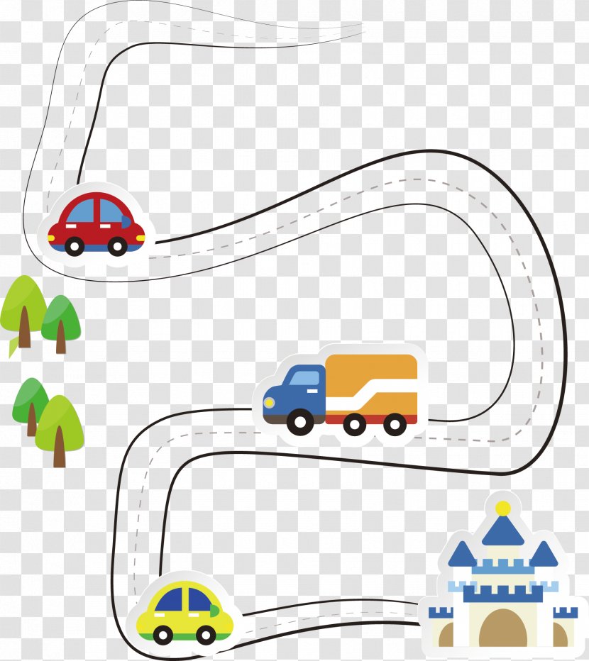 Infographic Drawing - Area - Vector Hand-painted Highway Road Transparent PNG