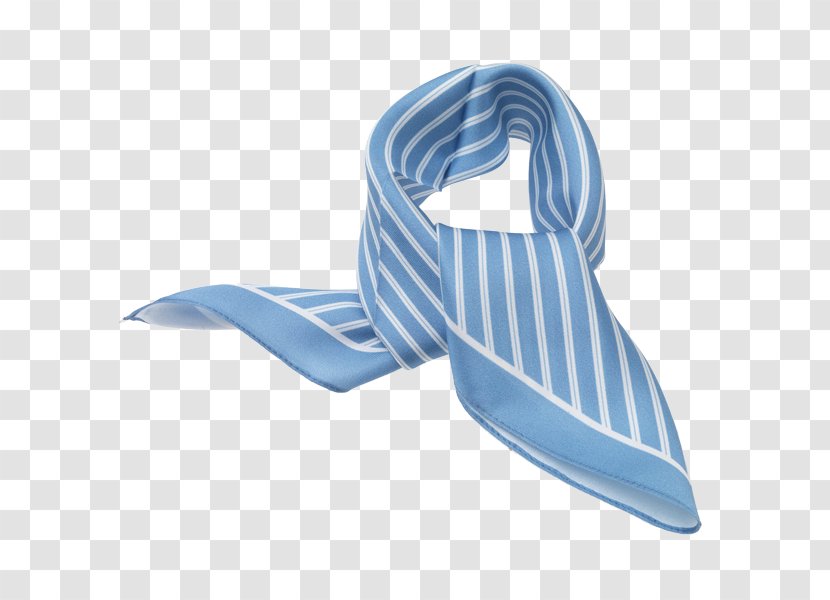 Scarf Blue Silk Necktie White - Kerchief - Light Drapes Transparent PNG