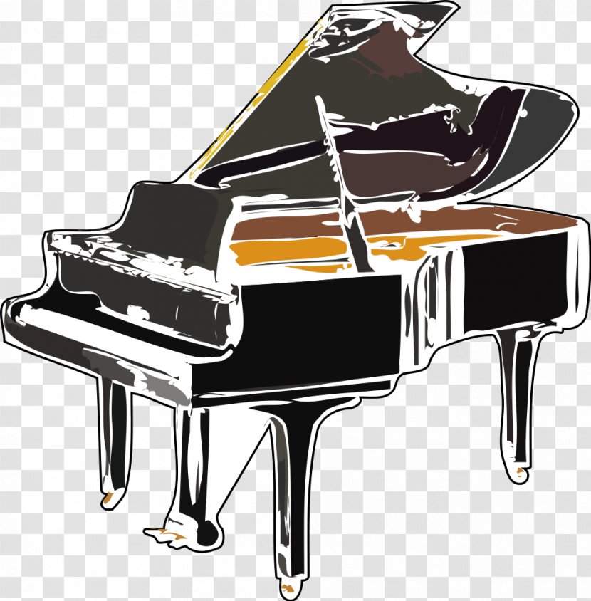 Grand Piano Musical Keyboard - Watercolor Transparent PNG