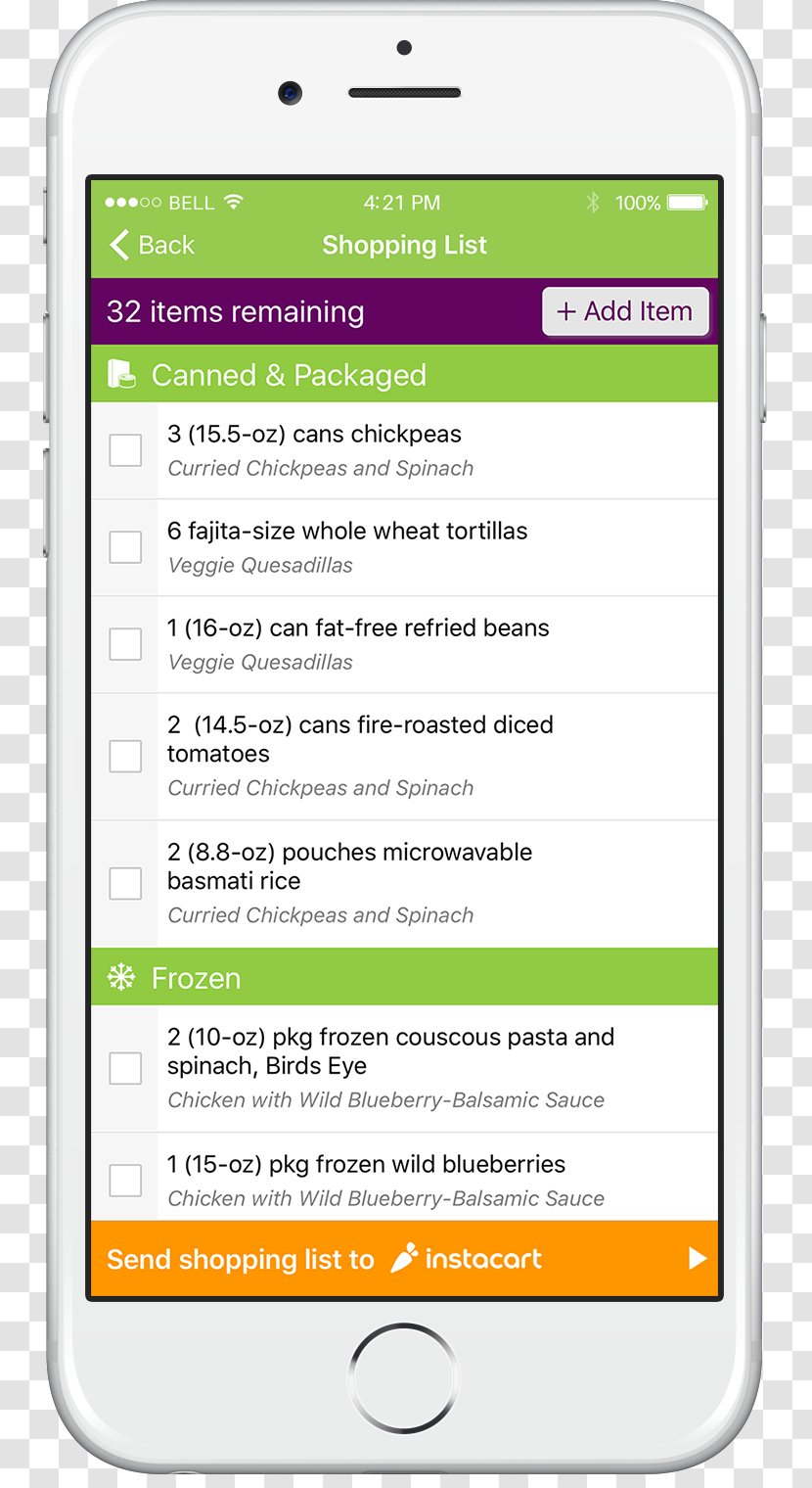 Shopping List Meal Grocery Store Screenshot - Customer Transparent PNG