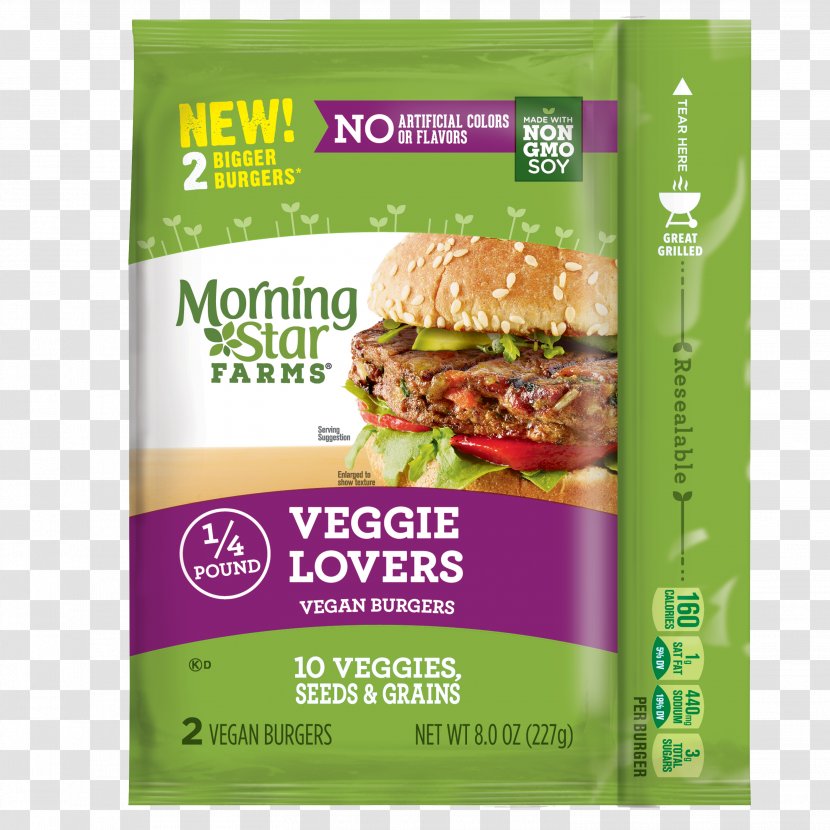 Veggie Burger Hamburger Morningstar Farms Grillers Original McDonald's Quarter Pounder - Vegetarian Cuisine Transparent PNG