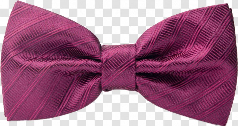 Bow Tie Butterfly Silk Fuchsia - Formal Wear - Purple Striped Transparent PNG