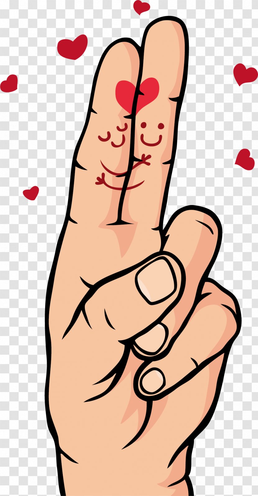 Love Thumb Heart Romance - Frame - Fingers On The Transparent PNG
