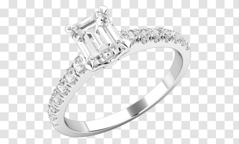 Diamond Cut Engagement Ring - Metal Transparent PNG