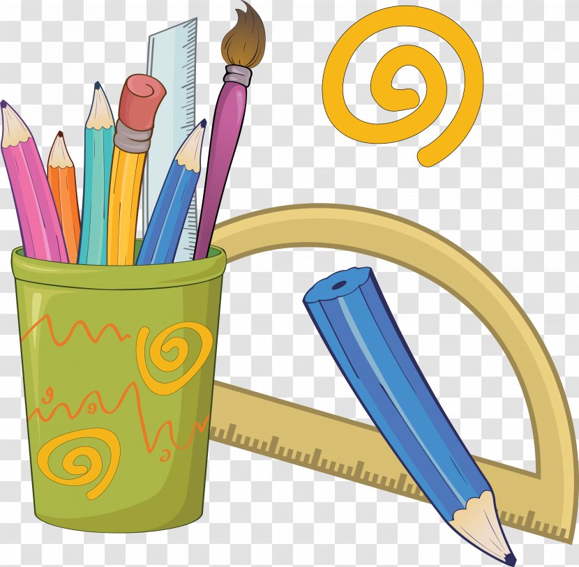 Colored Pencil Drawing Stationery Clip Art - Brush - Cartoon Transparent PNG