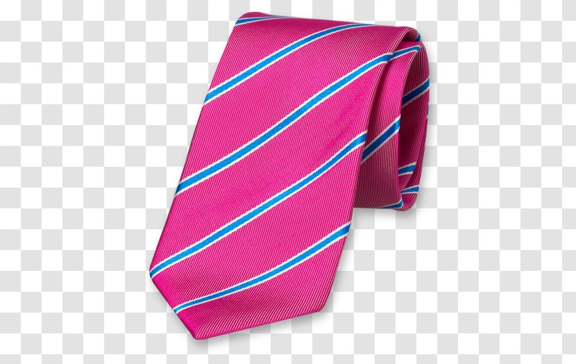 Necktie Silk Blue Fuchsia Stripe - Pink - Satin Transparent PNG